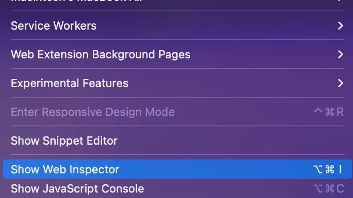 Understanding the Safari Web Inspector Interface – how to inspect element in Safari