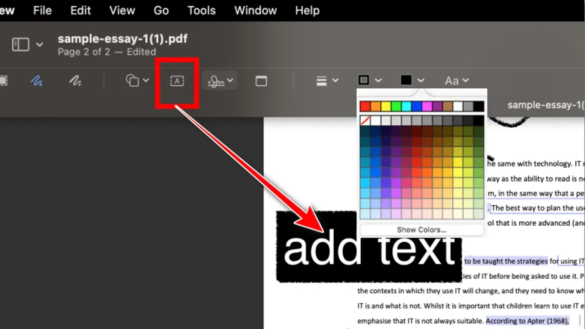 How to add text to a PDF in Preview – how to add text to an image in Preview