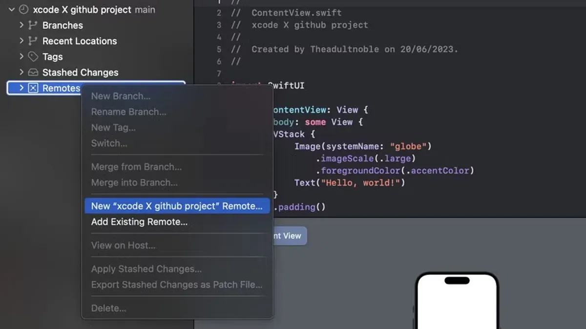 Use Xcode source control commands and workflows effectively – how to connect Xcode to GitHub in Xcode