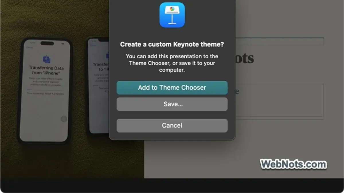 How to save and reuse your custom theme in Keynote – how to create a custom theme in Keynote