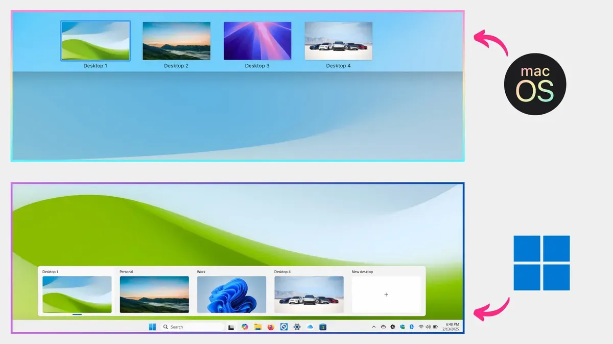 Comparing multiple desktops on Mac and Windows – how to create multiple desktops on Mac