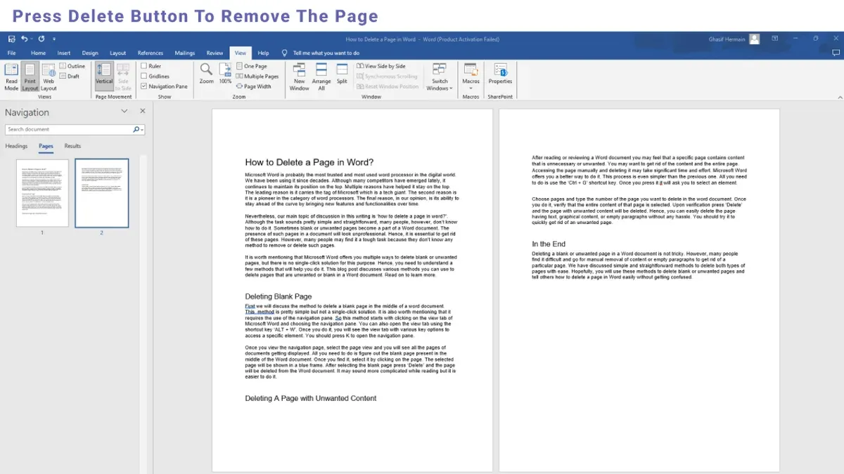 How to delete a blank page in Pages when exporting to Word or PDF – how to delete a blank page in Pages