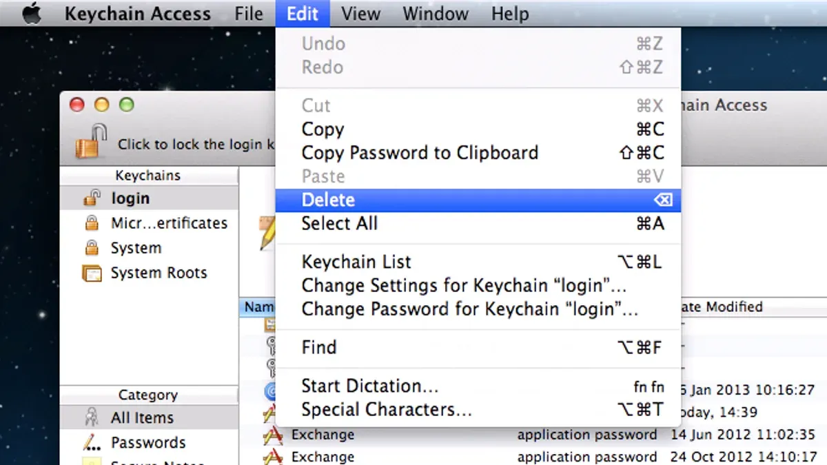 How to delete a keychain entry safely – how to delete a keychain entry in Keychain Access