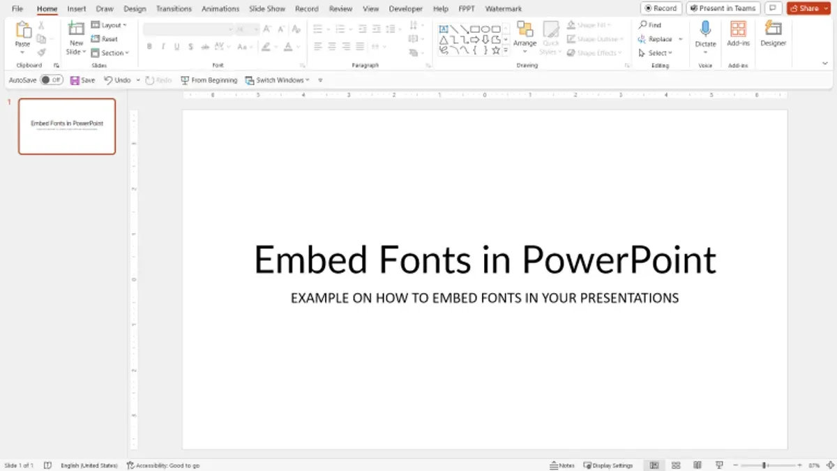 How to embed fonts in PowerPoint presentation on Mac: Using the Save As feature – how to embed fonts in PowerPoint on Mac