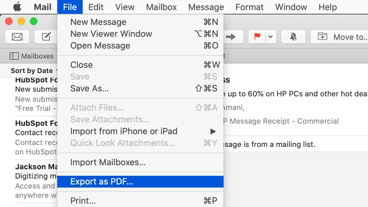How to export multiple emails to PDF in the Mail app on Mac – how to export emails to PDF in Mail app