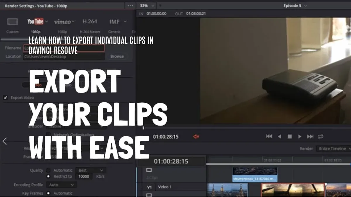 How to export clips in DaVinci Resolve using the H.265 codec on Mac – how to export H.265 in DaVinci Resolve on Mac