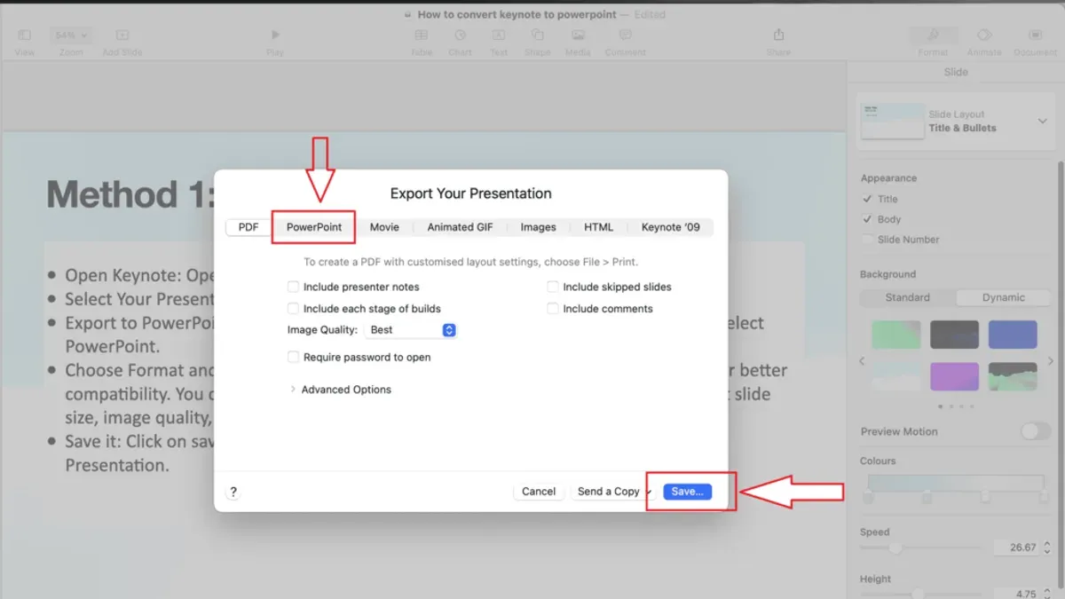 How to export Keynote to PowerPoint on iPad – how to export Keynote to PowerPoint in Keynote