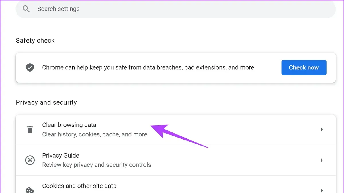 Clear Browsing Data Beyond Cache to Free Up Memory – how to fix Google Chrome high memory usage on Mac