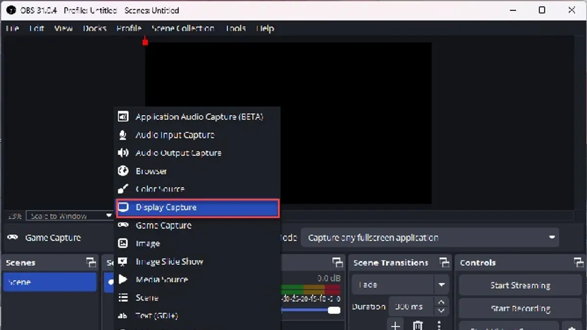 Use the correct capture method: Display vs. Window Capture – how to fix OBS Studio black screen capture on Mac