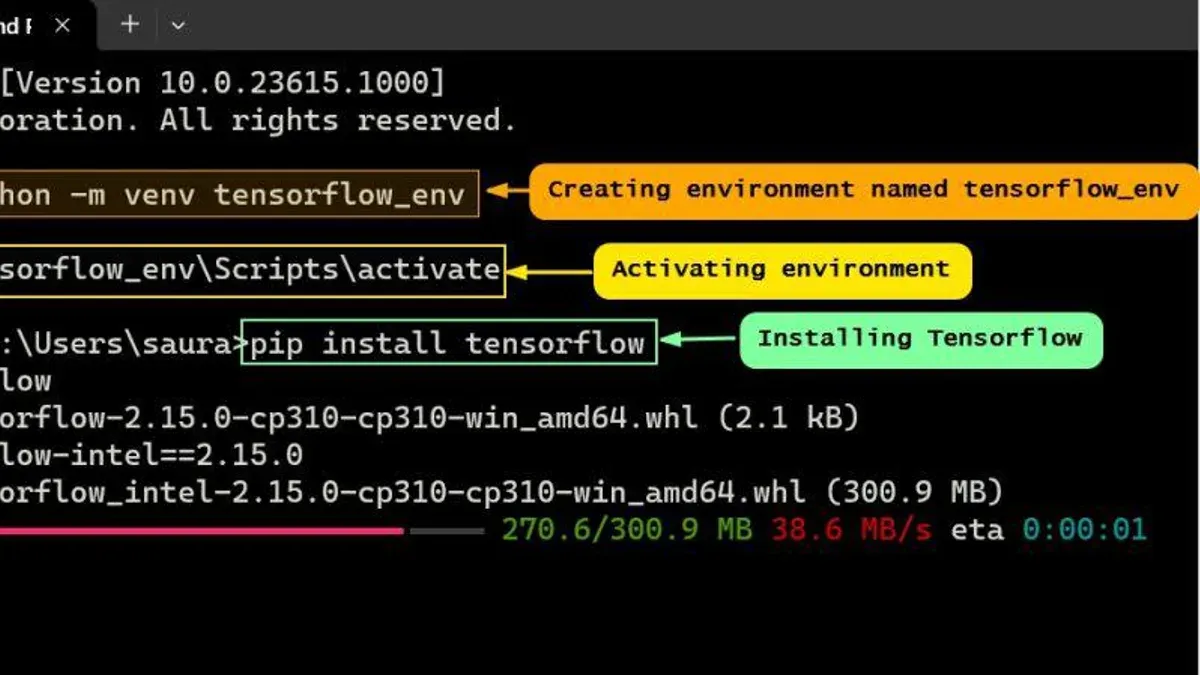 How to install TensorFlow in command prompt on Windows (brief comparison) – how to install TensorFlow with Metal on Mac