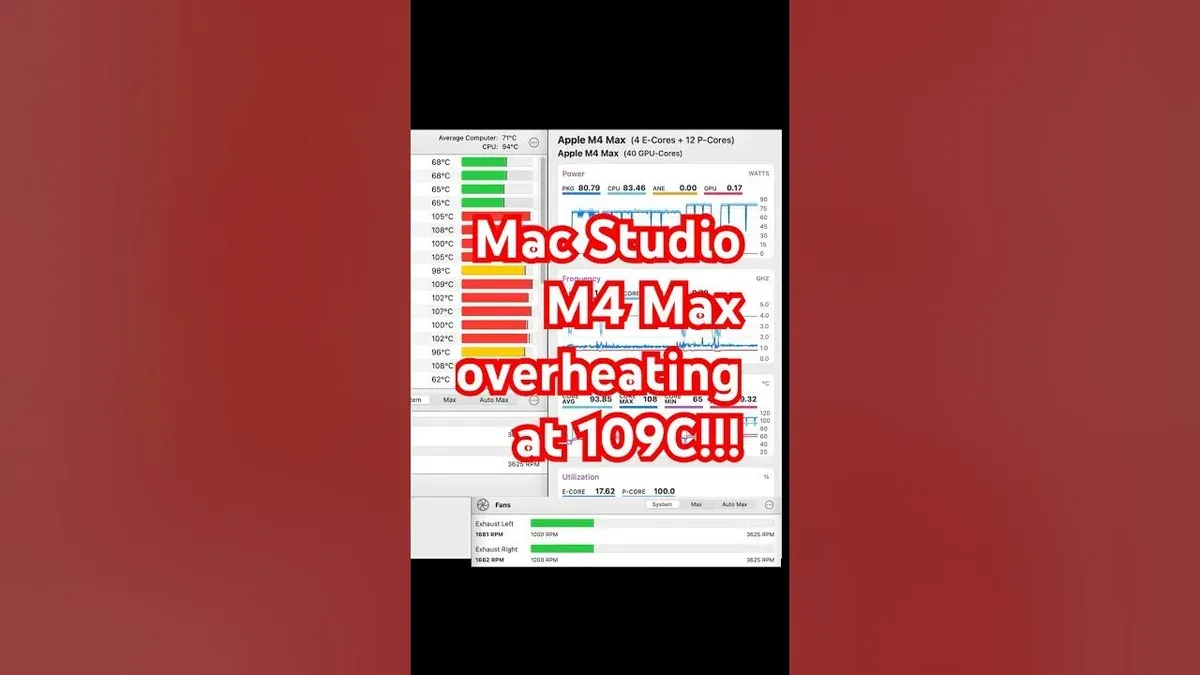 Recognize when overheating signals a hardware issue – Mac Studio M4 Max overheating