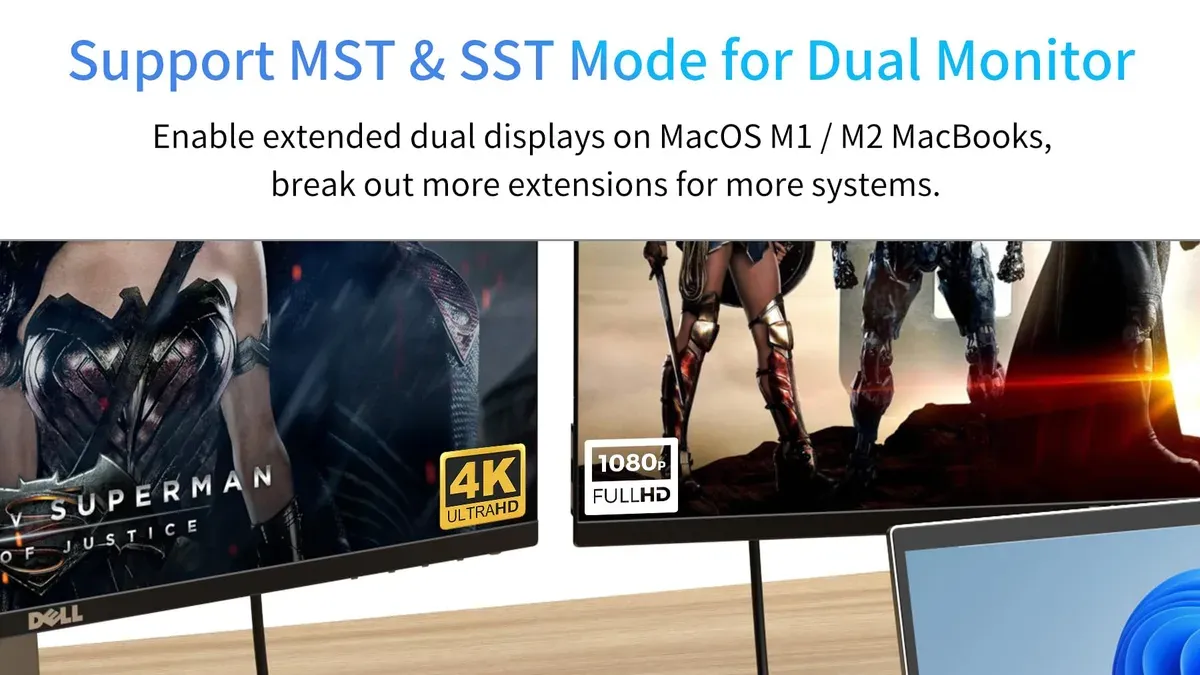 Use DisplayLink Adapters to Expand External Monitor Count – MacBook Air 15 inch M5 how many external displays supported