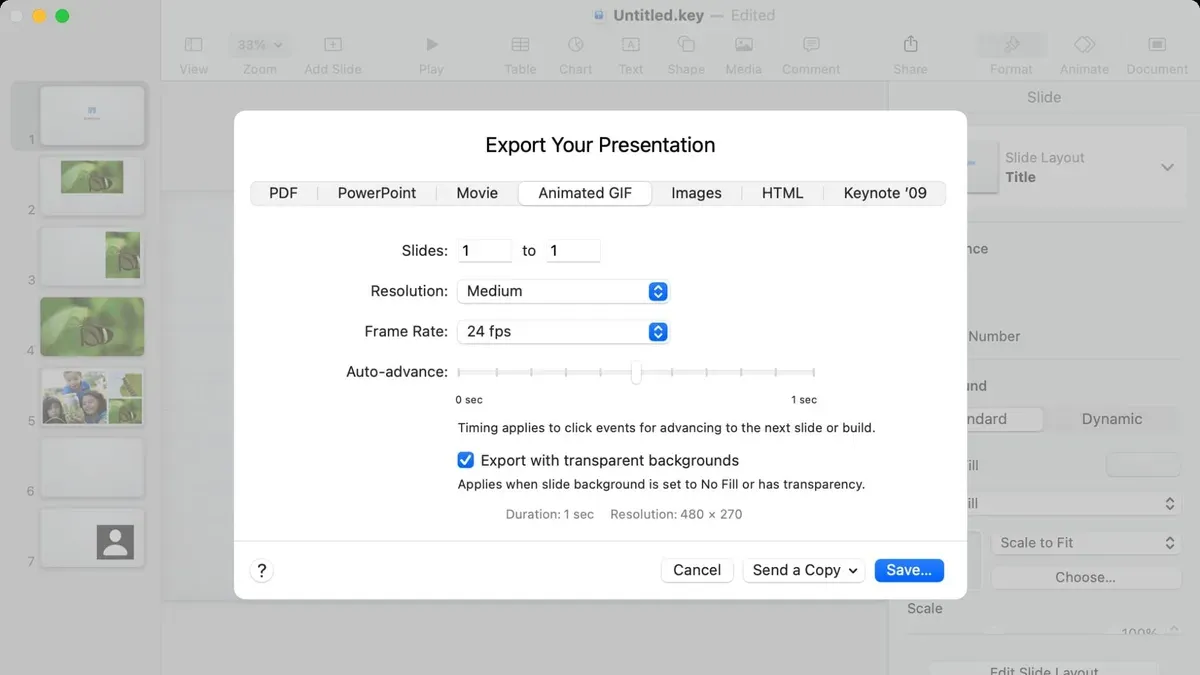 How to export your Keynote animation as a video – how to make an animated GIF in Keynote