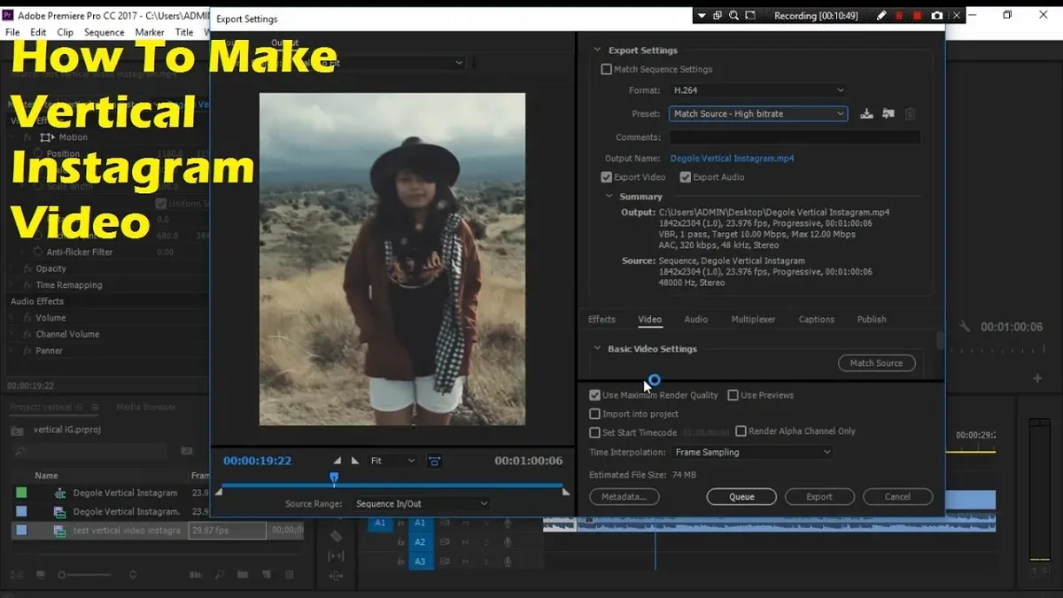 Export Your Vertical Video Optimized for Instagram Upload – how to make a vertical video for Instagram in iMovie