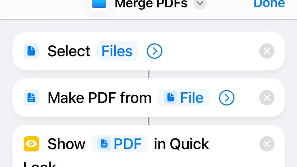 Create the Shortcut: Step-by-Step to Merge PDFs – how to merge PDFs with a shortcut in Shortcuts app