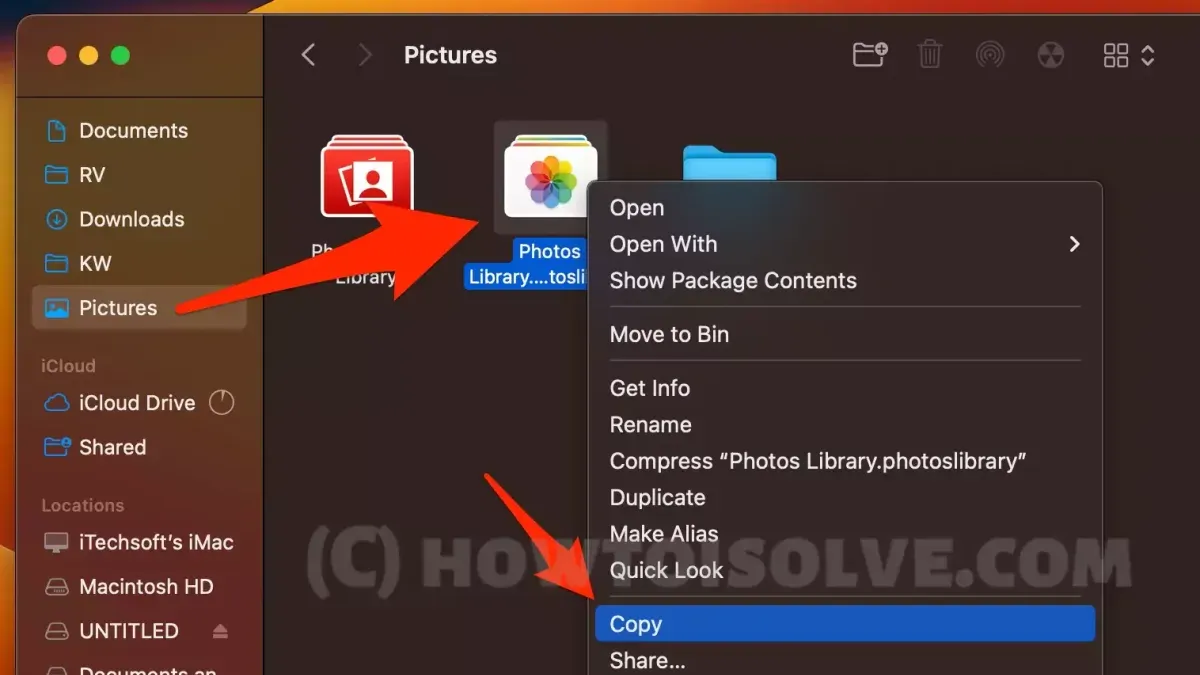 Copy the Photos Library to the External Drive – how to move Photos library to external drive in Photos app