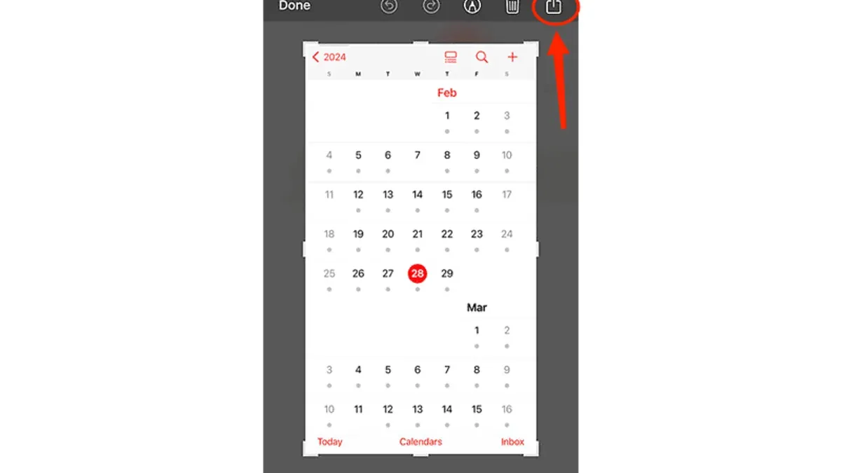 How to print a monthly calendar in Calendar app shown on Mac and iPhone screens