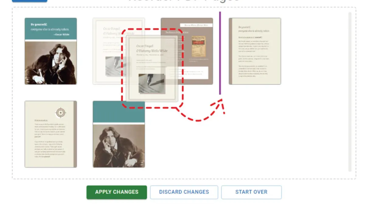Drag and drop pages to reorder them within Preview – how to reorder PDF pages in Preview