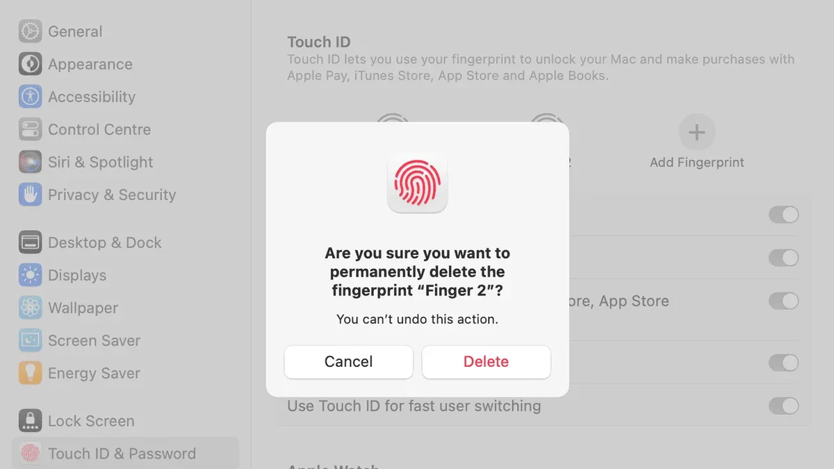 How to manage and delete fingerprints on Mac – how to set up Touch ID on Mac