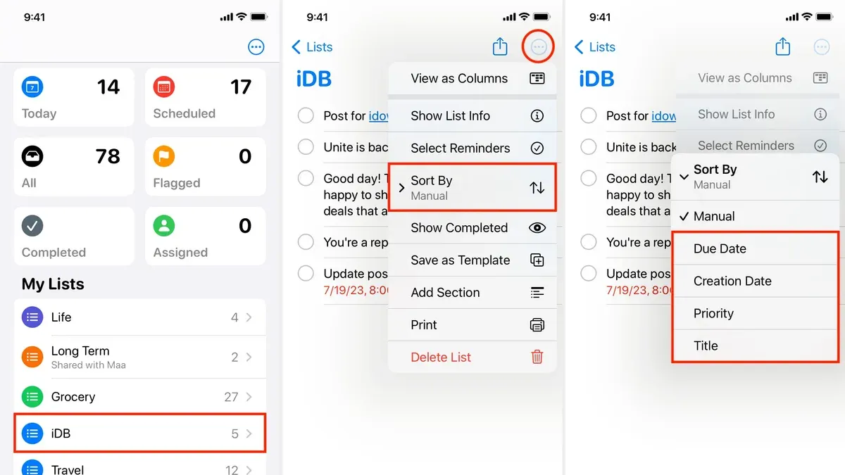 How to show reminders on Apple Calendar – how to sort by due date in Reminders on Mac