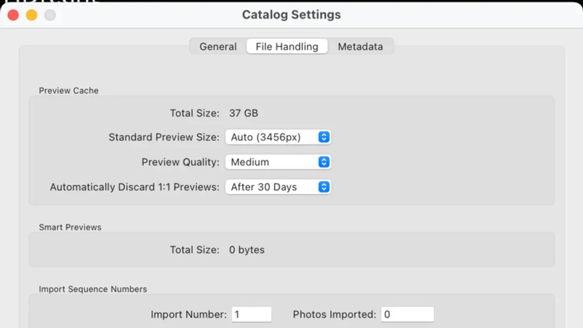 Use Lightroom catalog and cache settings to your advantage – how to speed up import in Lightroom Classic on Mac