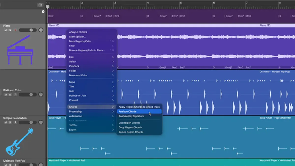 How to duplicate a track in Logic Pro for chord experimentation – how to use the Chord Track in Logic Pro