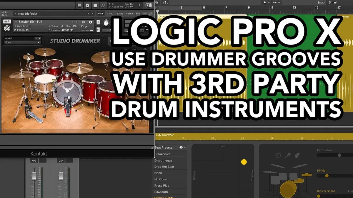 Use Drummer alongside third-party drum plugins in Logic Pro – how to use Drummer in Logic Pro