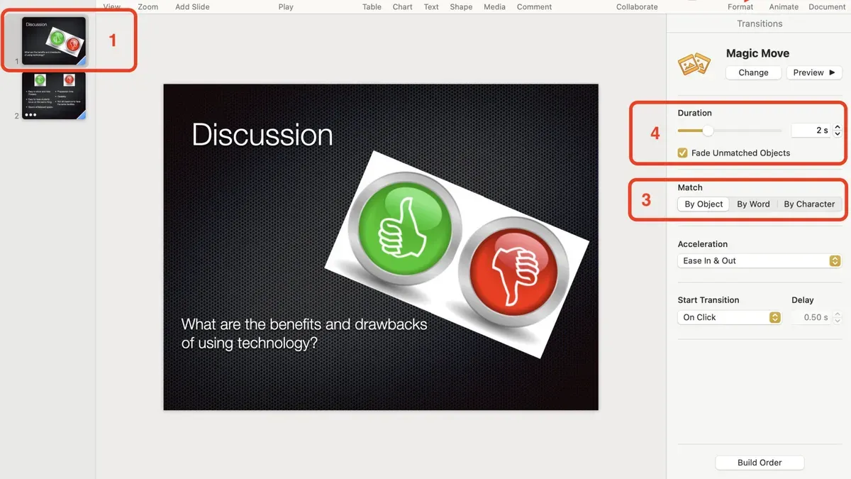 How to use Magic Move effectively: Naming and editing objects – how to use Magic Move in Keynote