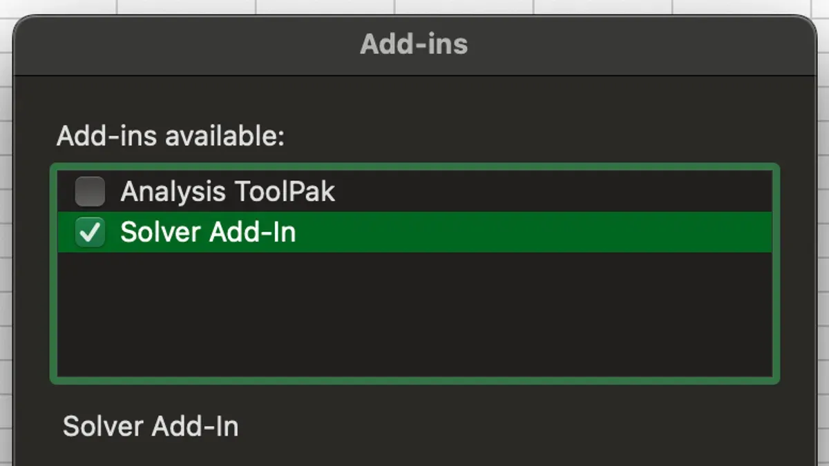 Troubleshooting common Solver issues on Mac – how to use Solver add-in in Excel on Mac