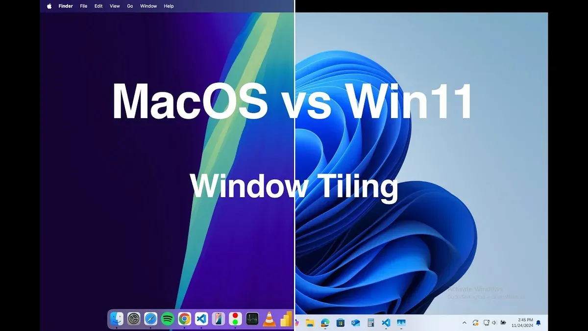 Comparing window tiling on Mac to Windows 10 and Windows 11 – how to use window tiling on Mac