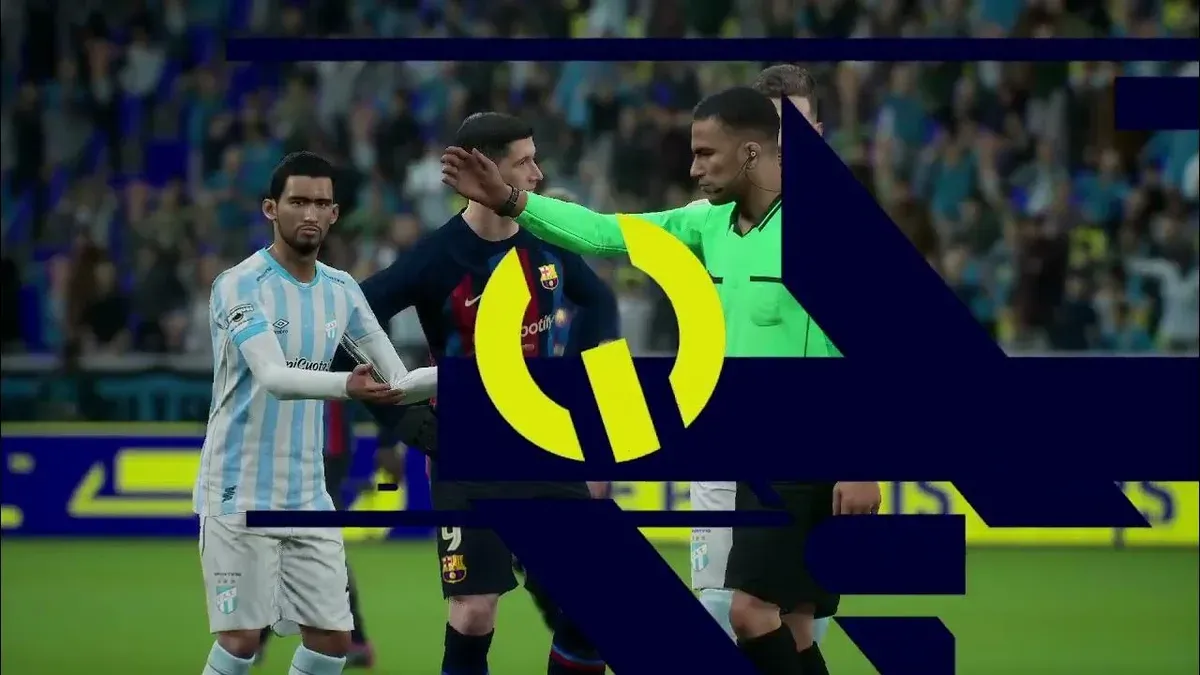 MacBook Air M3 running eFootball gameplay on screen