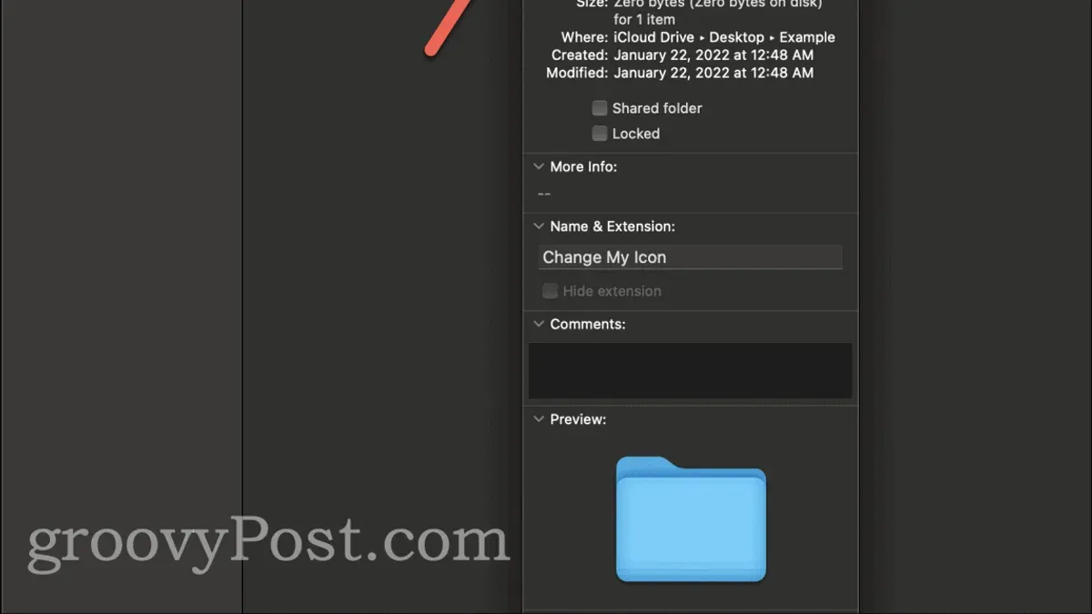 How to change a folder icon in Finder on Mac desktop screen