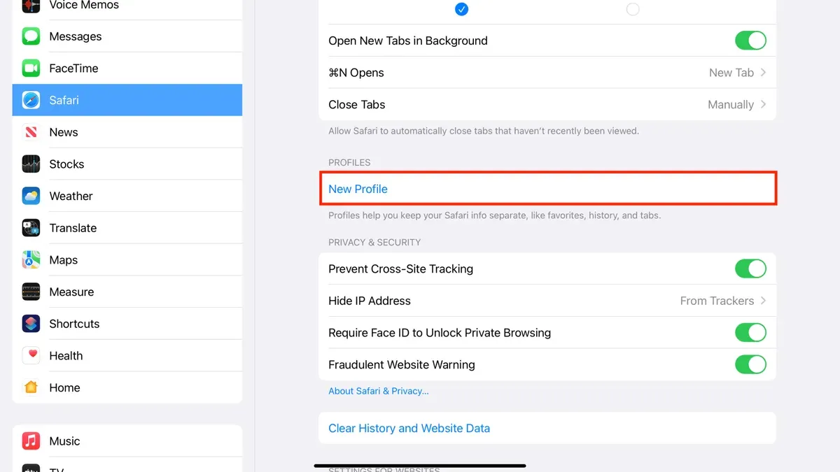User creating and managing Safari profiles in Safari on Mac and iPhone