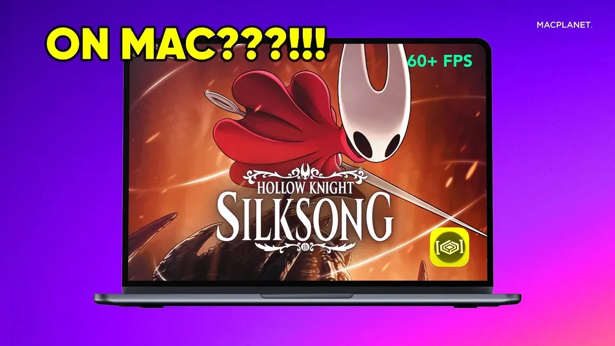 MacBook Air M3 running Hollow Knight game smoothly on screen