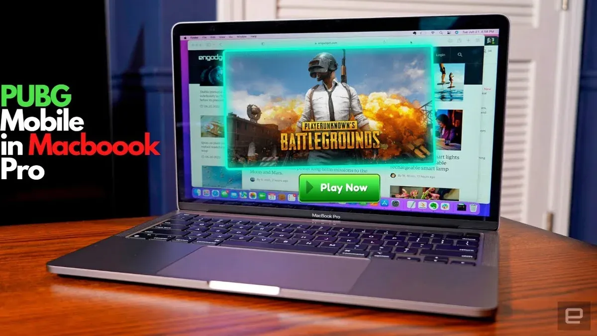 MacBook Air M3 running PUBG gameplay showing performance and compatibility
