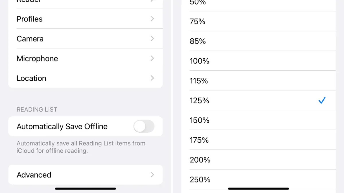 User adjusting how to zoom a website permanently in Safari on Mac and iPhone screens