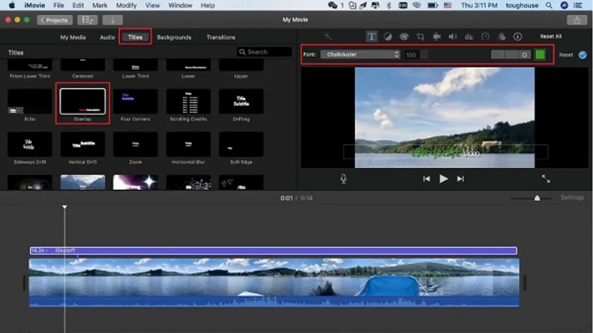 How to add a logo watermark in iMovie shown on laptop screen during video editing