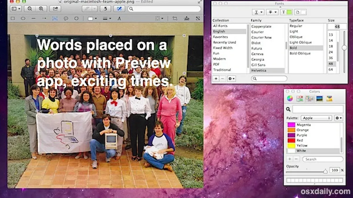How to add text to an image in Preview on a Mac screen