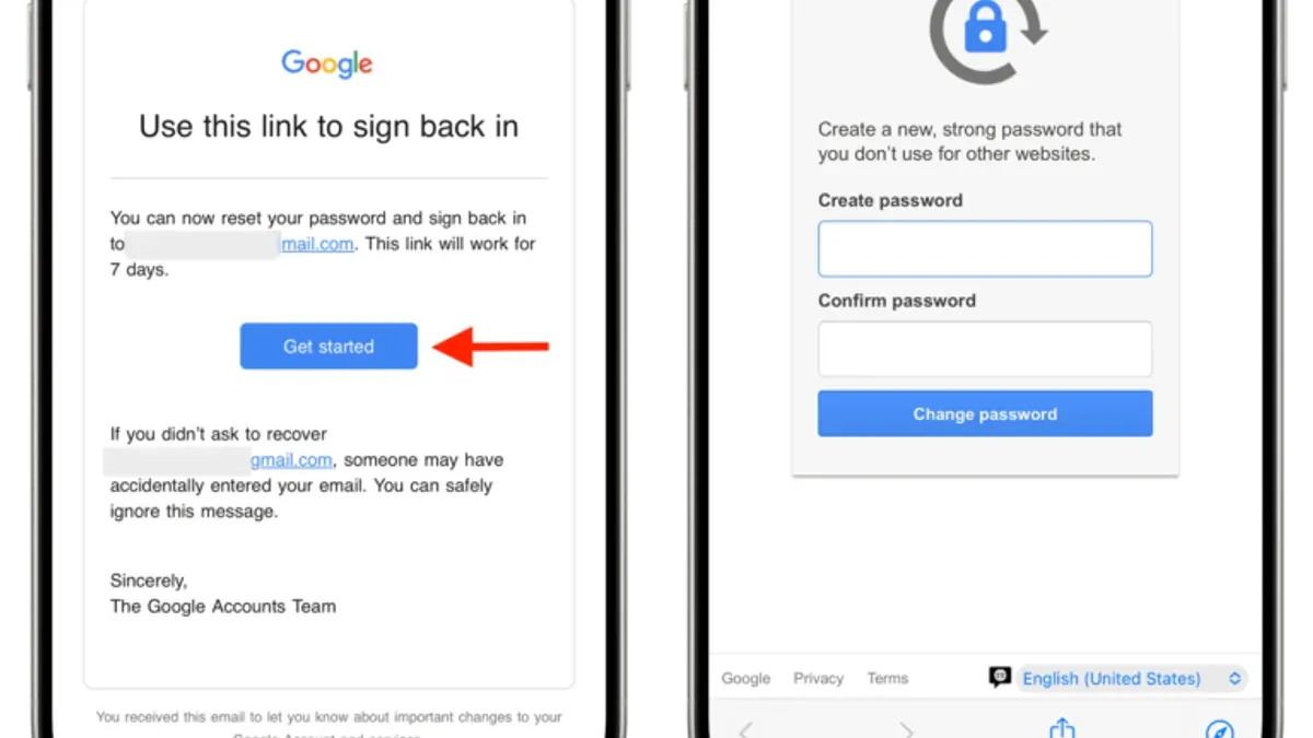Person changing Google account password on smartphone securely