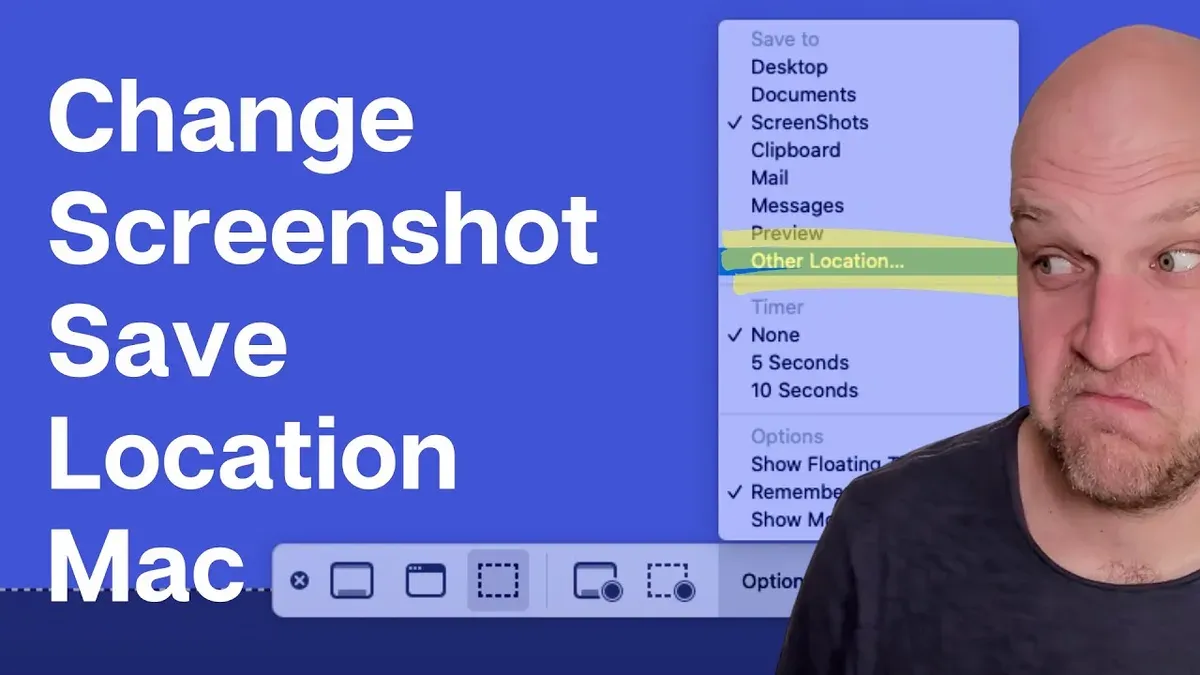 How to change screenshot save location on Mac displayed on MacBook screen