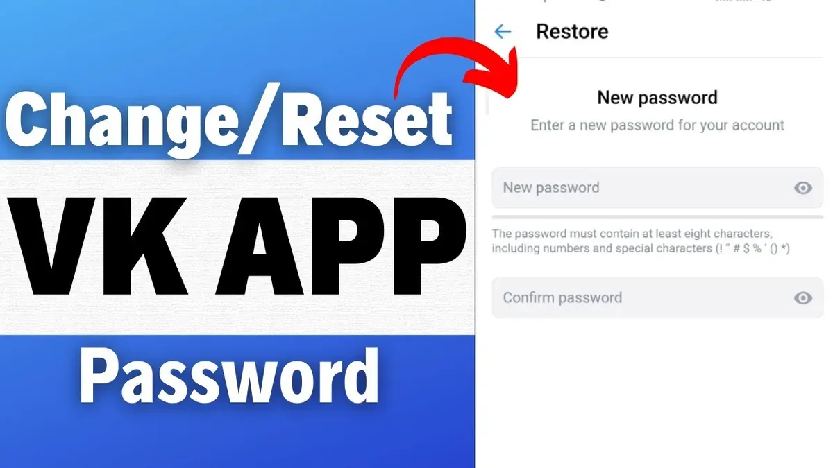 User changing VK password on smartphone for secure account access