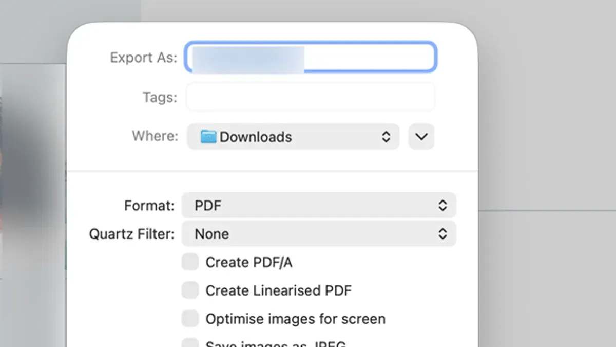How to compress a PDF in Preview on a MacBook screen