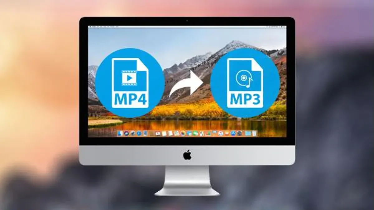 How to convert MP4 to MP3 on Mac shown on a MacBook screen