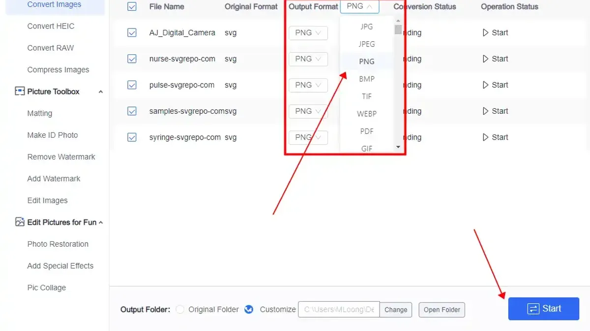 How to convert SVG to PNG on Mac displayed on a MacBook screen