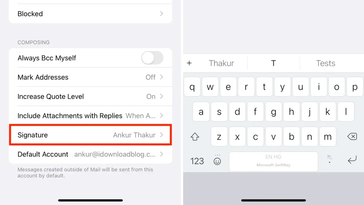How to create an email signature in Mail app shown on MacBook screen