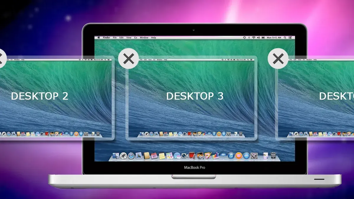 User creating multiple desktops on Mac using Mission Control feature