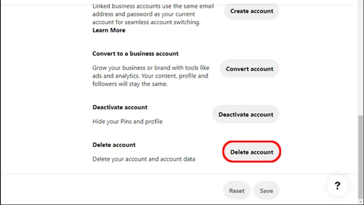 How to delete Pinterest account permanently shown on smartphone screen