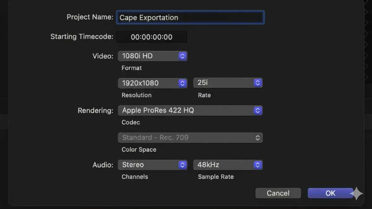 Exporting ProRes in Final Cut Pro on a Mac computer screen