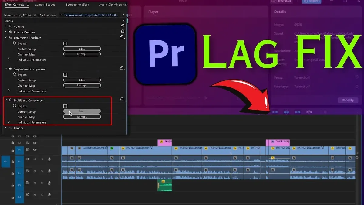 How to fix Premiere Pro lagging playback on Mac with video editing software open on laptop