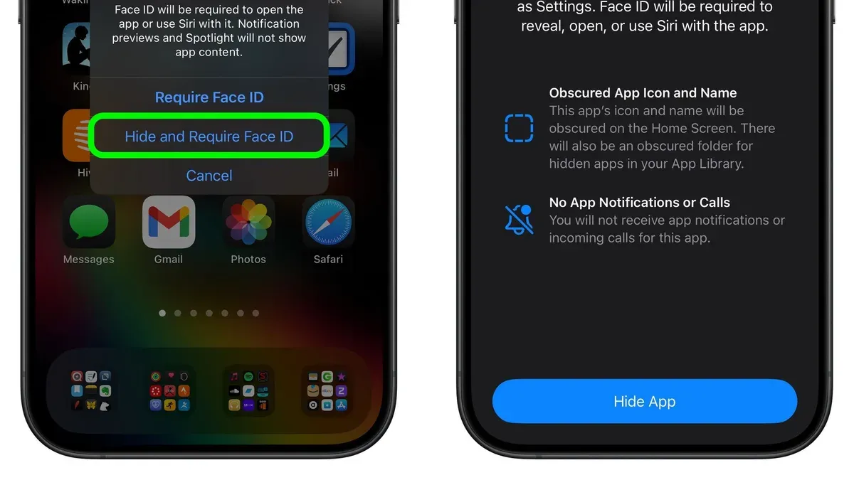 Person hiding photos in Photos app on smartphone for privacy